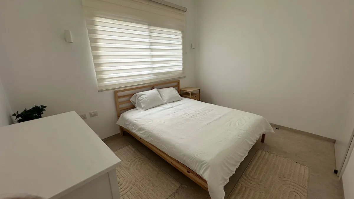 Quiet bedroom with king-size bed