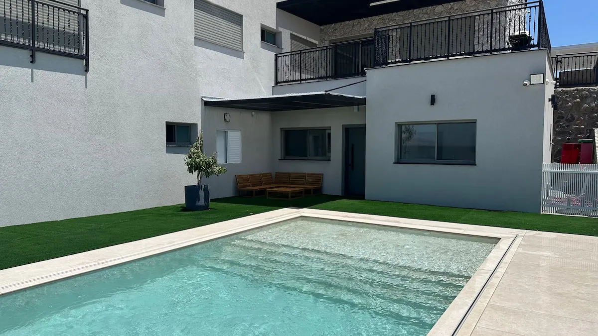 Private swimming pool beside the guesthouse